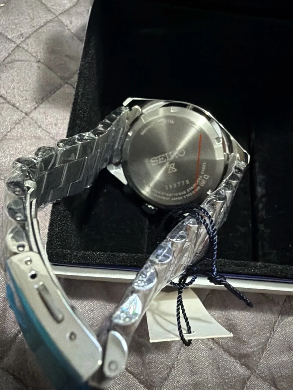 Seiko Silver Stainless Steel Watch with Brown Dial